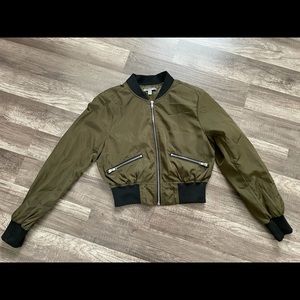 Green cropped jacket